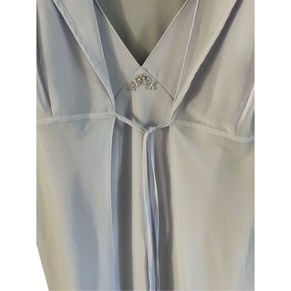 Cabernet Womens White V-Neck Sleeveless Asymmetrical Hem Dress With Robe Size XL - Picture 2 of 16